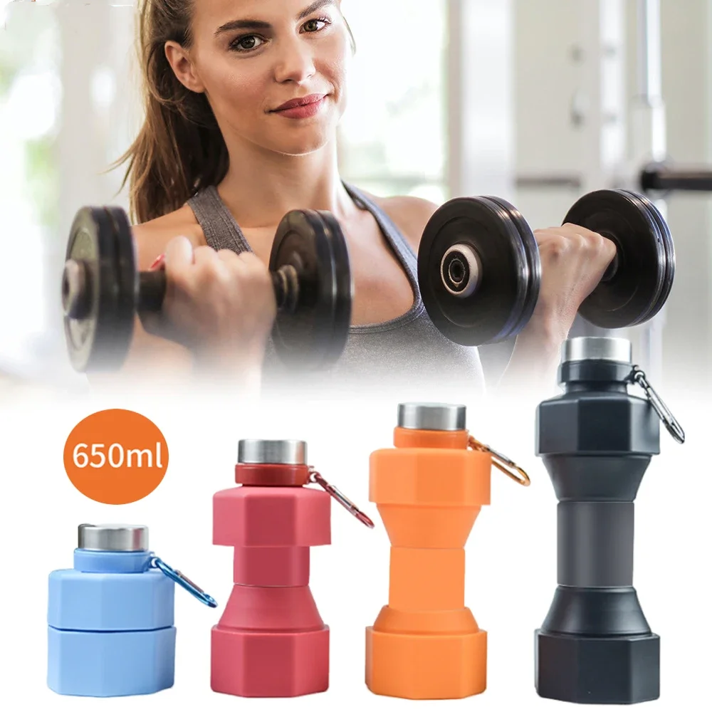 650Ml Sports Water Bottle Creative Foldable Fitness Dumbbell Water Cup Large Capacity Food Silicone Home Outdoor Water Bottles
650Ml Sports Water Bottle Creative Foldable Fitness Dumbbell Water Cup Large Capacity Food Silicone Home Outdoor Water Bottles