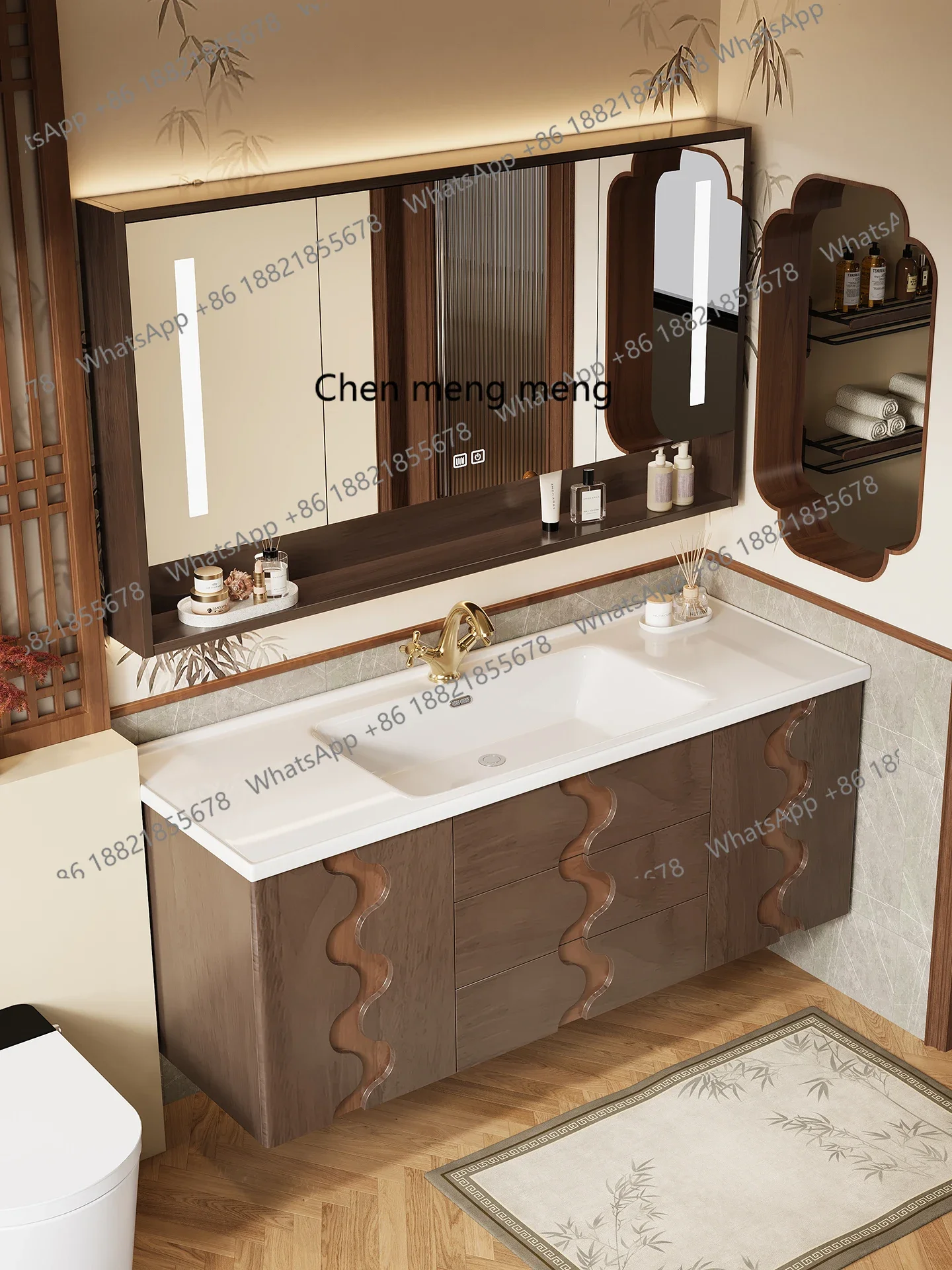 X Medieval style bathroom cabinet combination, hand and face washing table ceramic integrated basin new product
X Medieval style bathroom cabinet combination, hand and face washing table ceramic integrated basin new product