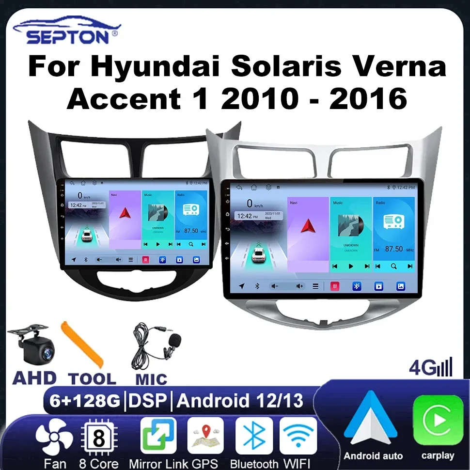 SEPTON Auto Smart Systems Car Radio for Hyundai Solaris Verna Accent 1 2010-2016 Autoradio Carplay WIFI GPS BT Multimedia Player
SEPTON Auto Smart Systems Car Radio for Hyundai Solaris Verna Accent 1 2010-2016 Autoradio Carplay WIFI GPS BT Multimedia Player