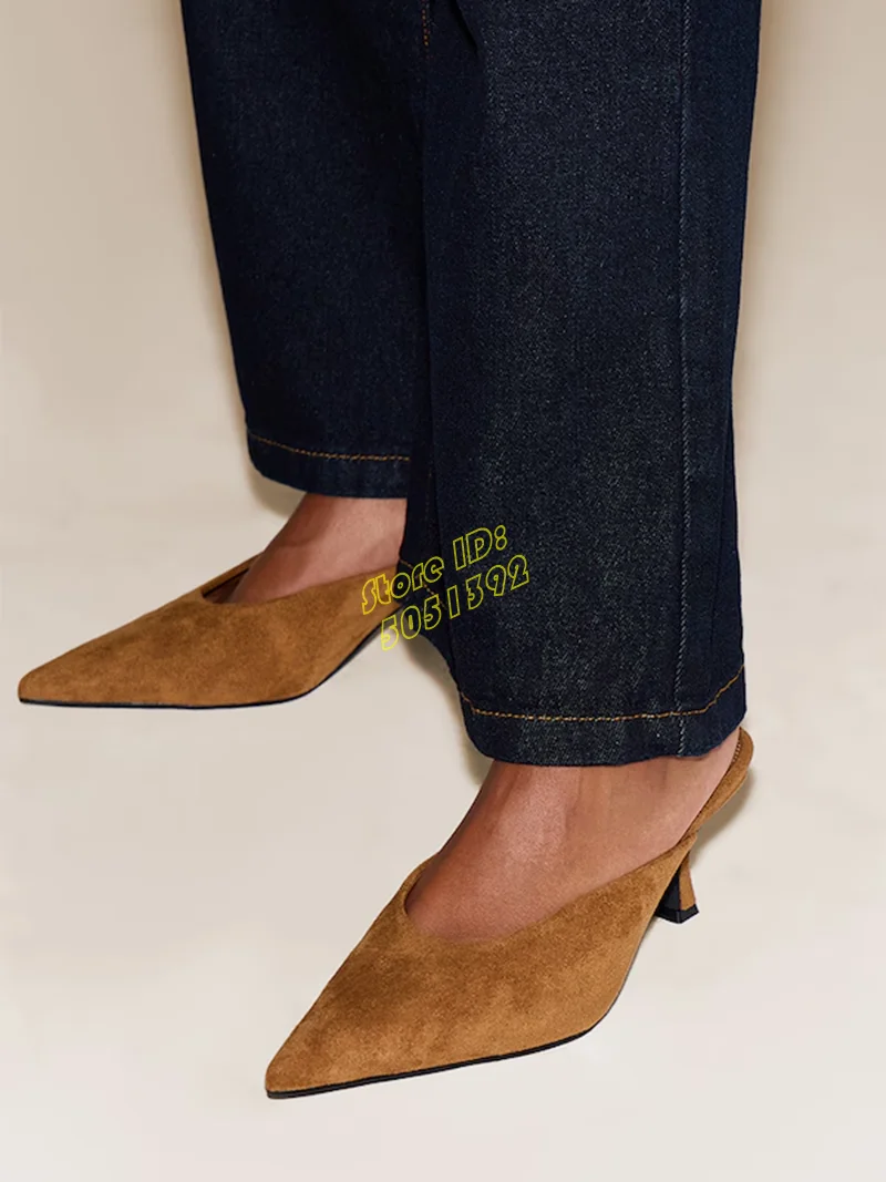 Suede Pointy Toe Court Mules Slip On Kitten Heel Runway 2026 Women Autumn Spring Dress Shoes Solid Handmade Burgundy Shoes
Suede Pointy Toe Court Mules Slip On Kitten Heel Runway 2026 Women Autumn Spring Dress Shoes Solid Handmade Burgundy Shoes