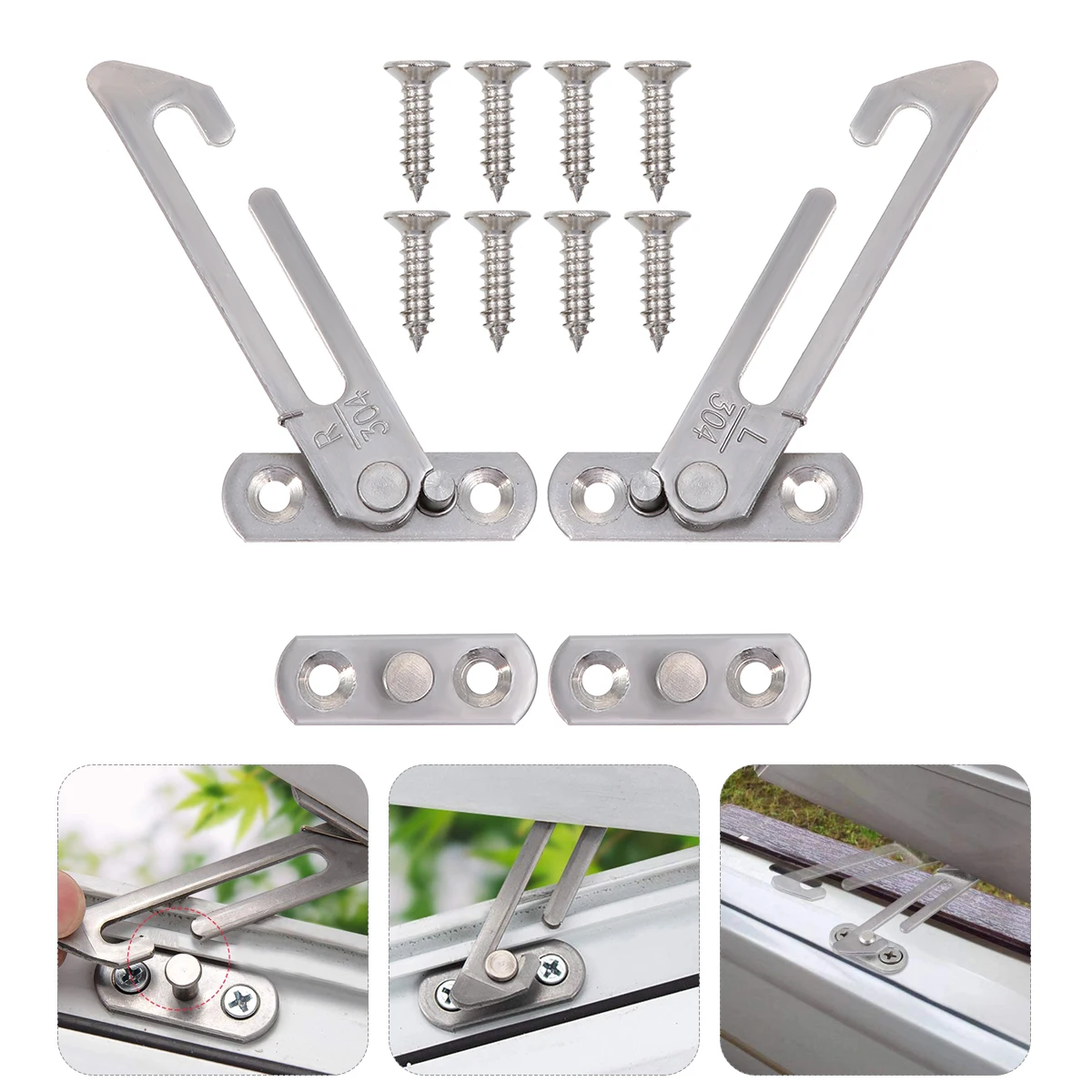 1 set Window Safety Latch Stainless Steel Child Lock Protection Door Adjuster Sliding Hook Restrictor Glass Clamp
1 set Window Safety Latch Stainless Steel Child Lock Protection Door Adjuster Sliding Hook Restrictor Glass Clamp