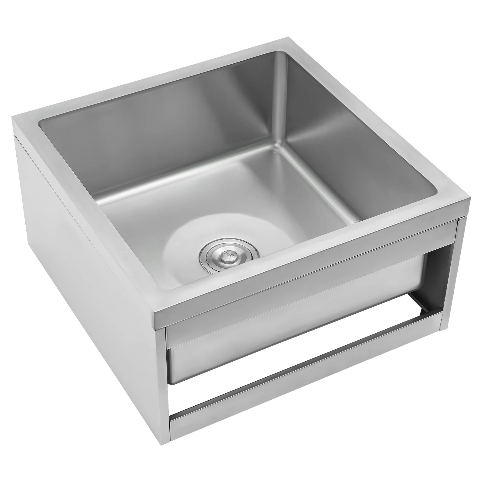 Stainless Steel Floor Mop Sink, Commercial Restaurant Sink, 24x24x13 Inch Deep Utility Sink - 304 Stainless Steel Brushed Finish, Round Corner Drain, Anti Splash Large Basin, with Filter Basket Drain, Non Slip Pads, for Mop Cleaning Kitchen
Stainless Steel Floor Mop Sink, Commercial Restaurant Sink, 24x24x13 Inch Deep Utility Sink - 304 Stainless Steel Brushed Finish, Round Corner Drain, Anti Splash Large Basin, with Filter Basket Drain, Non Slip Pads, for Mop Cleaning Kitchen