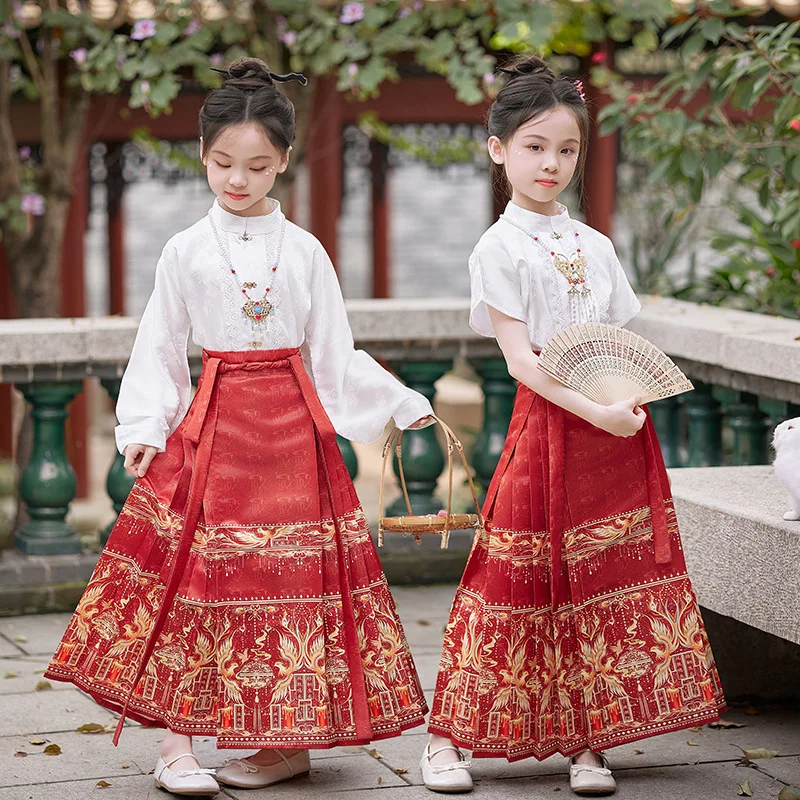 Summer Kids Horse Face Skirt Hanfu Girls Sets Chinese Clothing Baby 2 Piece Set Girl Outfit Party Children Suit Tang Costume
Summer Kids Horse Face Skirt Hanfu Girls Sets Chinese Clothing Baby 2 Piece Set Girl Outfit Party Children Suit Tang Costume