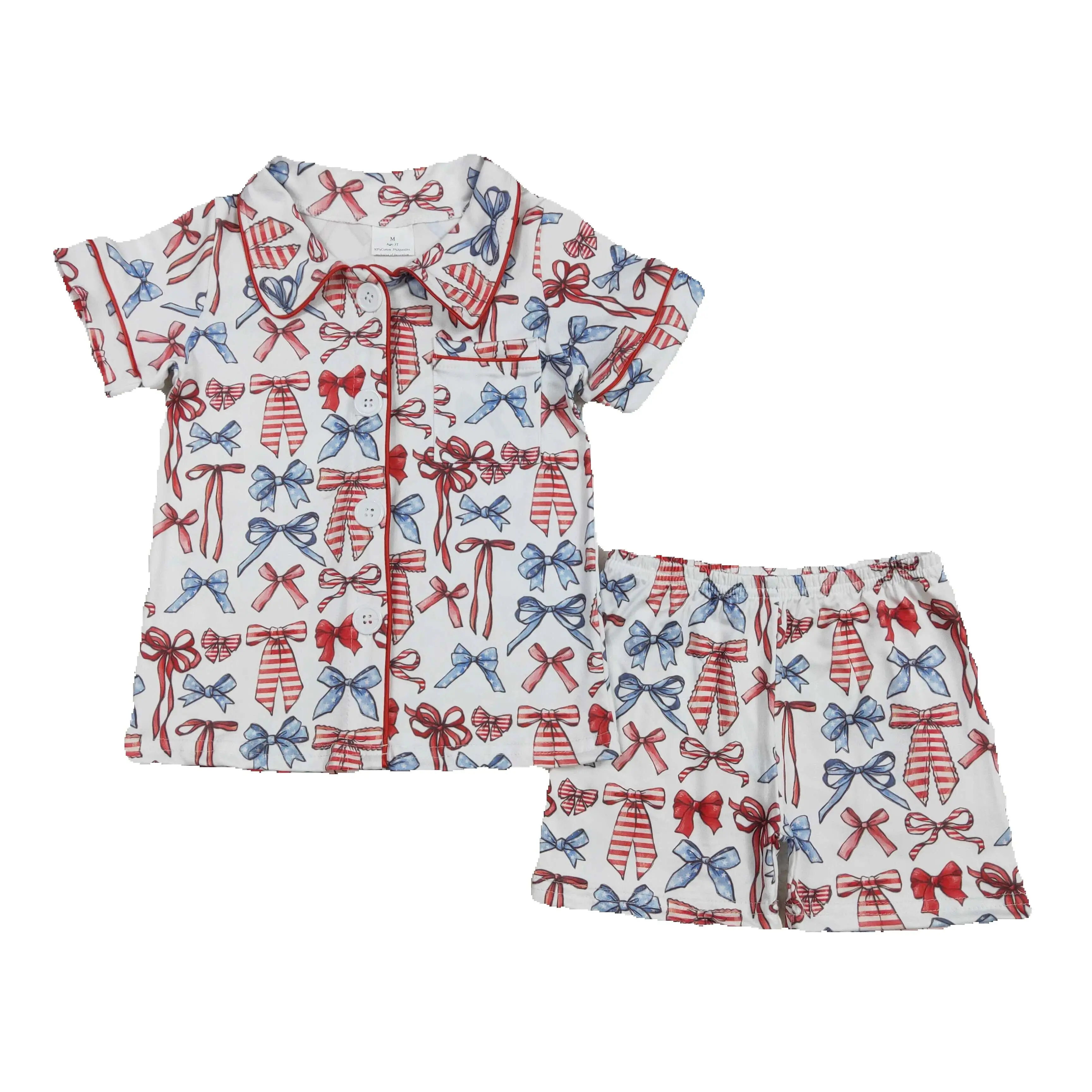 3.1 National Day Butterfly Knot Pattern White Short Sleeve Children's Shorts Pajama Set Kids' Sleepwear with Festive Theme
3.1 National Day Butterfly Knot Pattern White Short Sleeve Children's Shorts Pajama Set Kids' Sleepwear with Festive Theme
