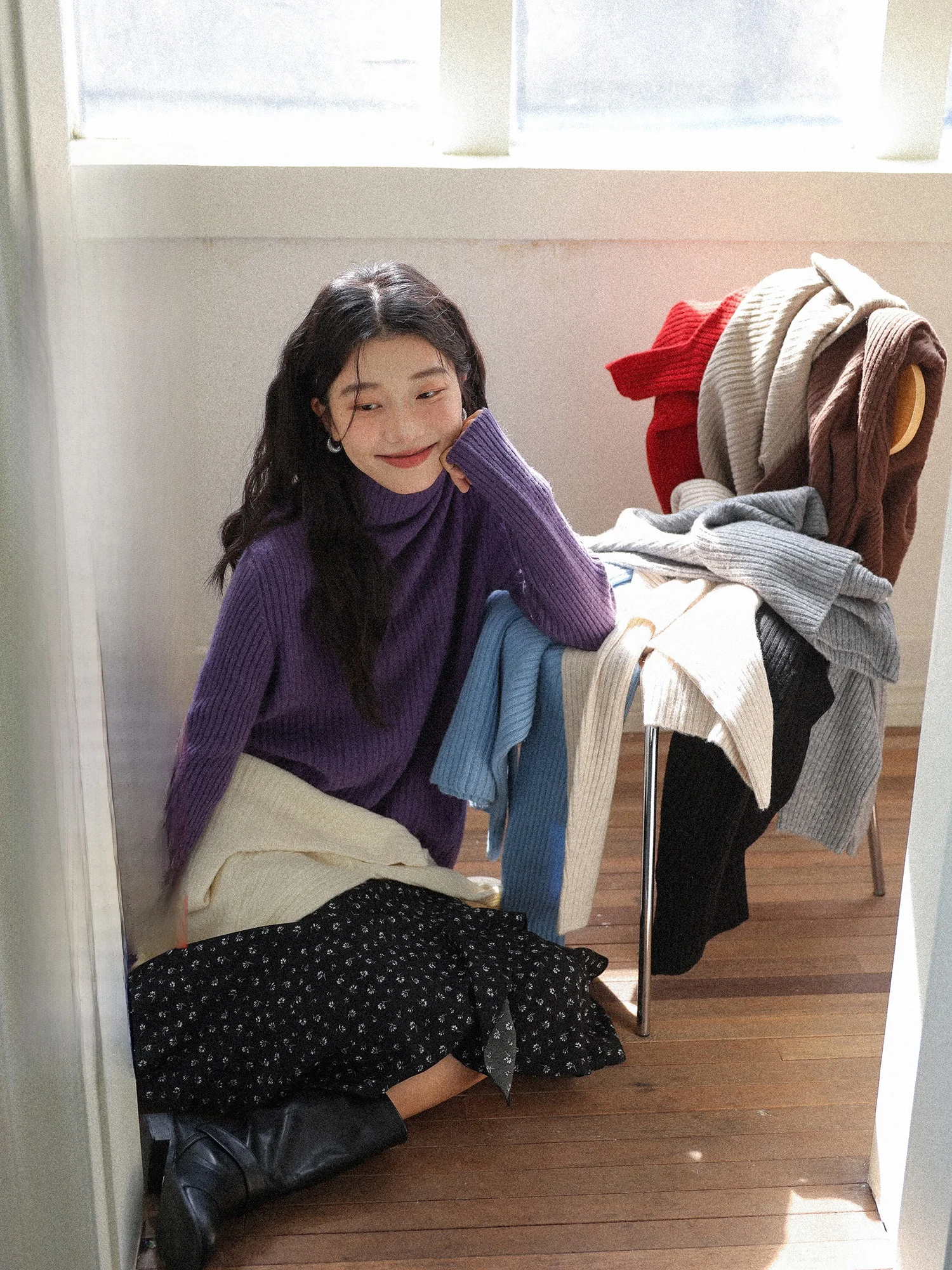 Женская шерстяная базовая кофта с высоким воротом, свободного кроя, с длинными рукавами, для весны и зимы, для повседневной носки
Женская шерстяная базовая кофта с высоким воротом, свободного кроя, с длинными рукавами, для весны и зимы, для повседневной носки