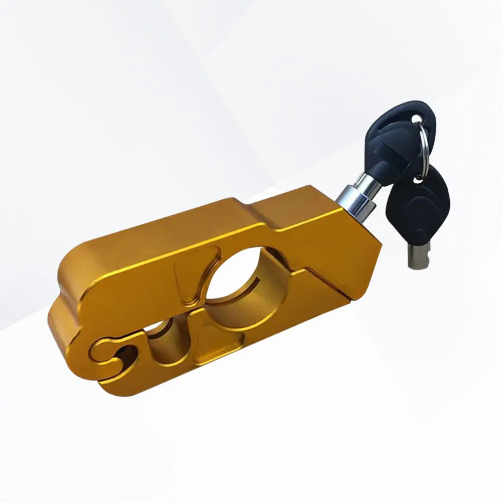 Golden Cnc Aluminum Alloy Motorcycle Handlebar Lock Heavy Duty Anti-Theft Brake Lock Motorbike Scooter Atv Bike Safety Protector
Golden Cnc Aluminum Alloy Motorcycle Handlebar Lock Heavy Duty Anti-Theft Brake Lock Motorbike Scooter Atv Bike Safety Protector