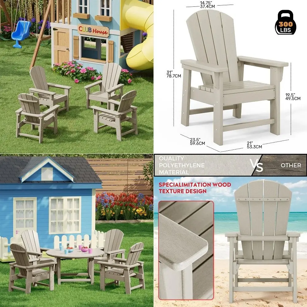 Kids Adirondack Chair Set of 4, Plastic Outdoor Kids Chair Toddler Patio Furniture and Outdoor Children Picnic Activity Lawn Ch
Kids Adirondack Chair Set of 4, Plastic Outdoor Kids Chair Toddler Patio Furniture and Outdoor Children Picnic Activity Lawn Ch