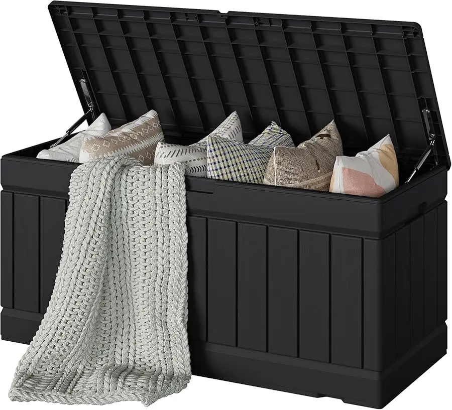 78 Gallon Deck Box, Waterproof Resin Outdoor Storage Box for Outside and Patio, Outdoor Storage Bench Lockable for Patio Furnitu
78 Gallon Deck Box, Waterproof Resin Outdoor Storage Box for Outside and Patio, Outdoor Storage Bench Lockable for Patio Furnitu