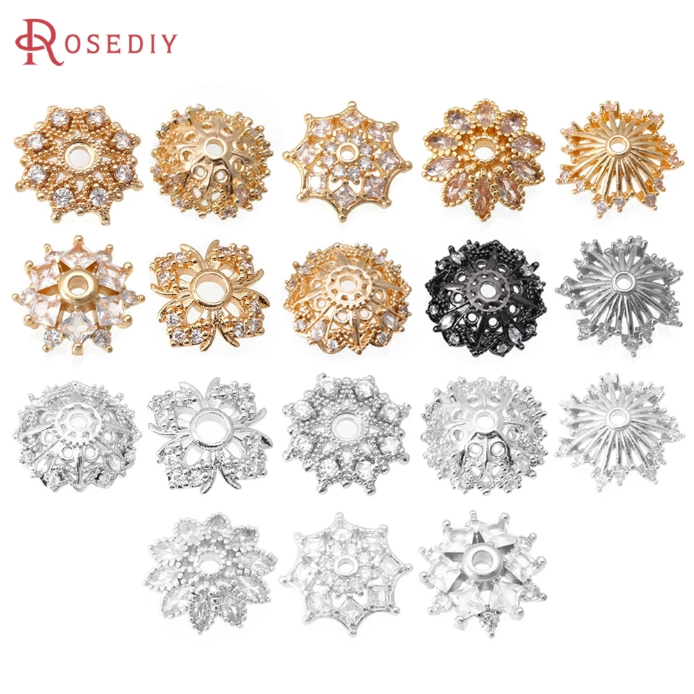 18K Gold Color Brass Zircon Flower Beads Caps High Quality Necklace Earrings Jewelry Diy Accessories Jewellery Making Materials
18K Gold Color Brass Zircon Flower Beads Caps High Quality Necklace Earrings Jewelry Diy Accessories Jewellery Making Materials