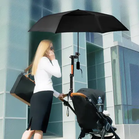 1 PC Bicycle Umbrella Holder Wheelchair Umbrella Connector Stroller Umbrella Stands Any Angle Swivel Rain Gear Tool