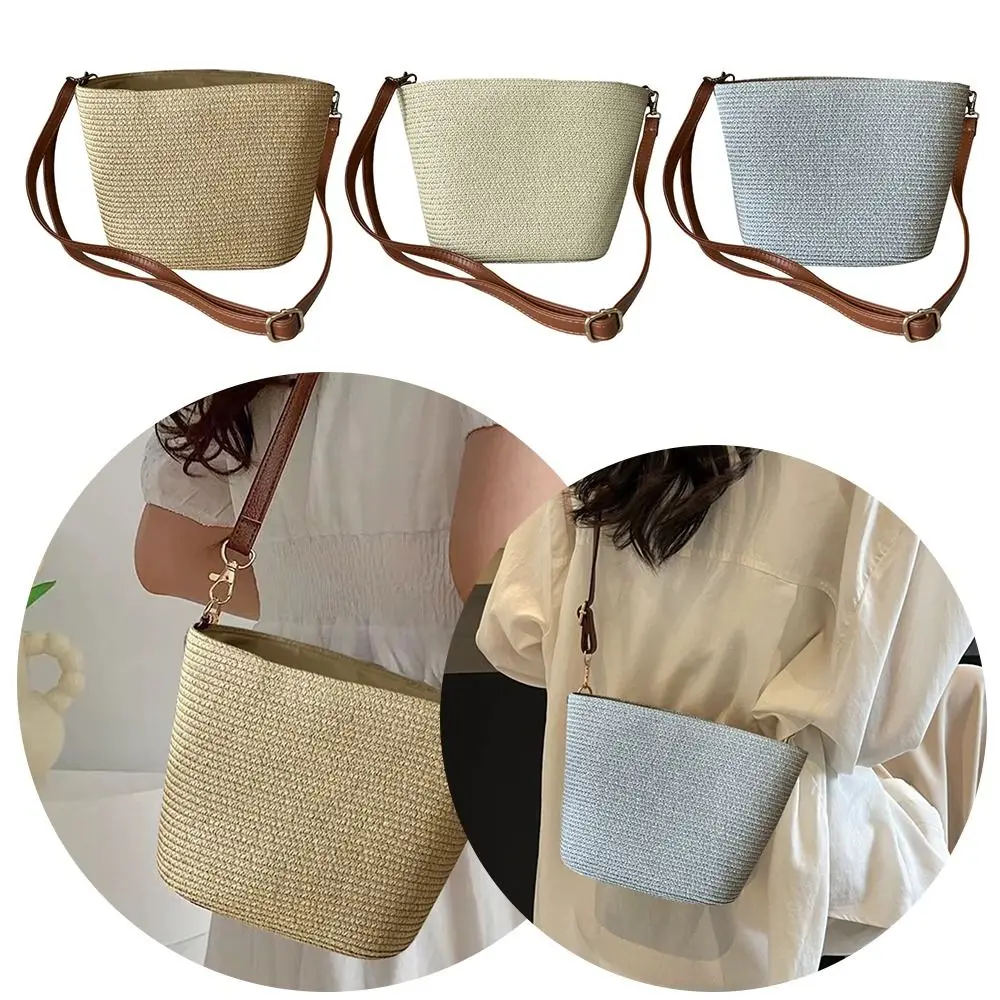 Portable Straw Woven Shoulder Bag Large Capacity Square Tote Bag Bucket Bag Summer
Portable Straw Woven Shoulder Bag Large Capacity Square Tote Bag Bucket Bag Summer