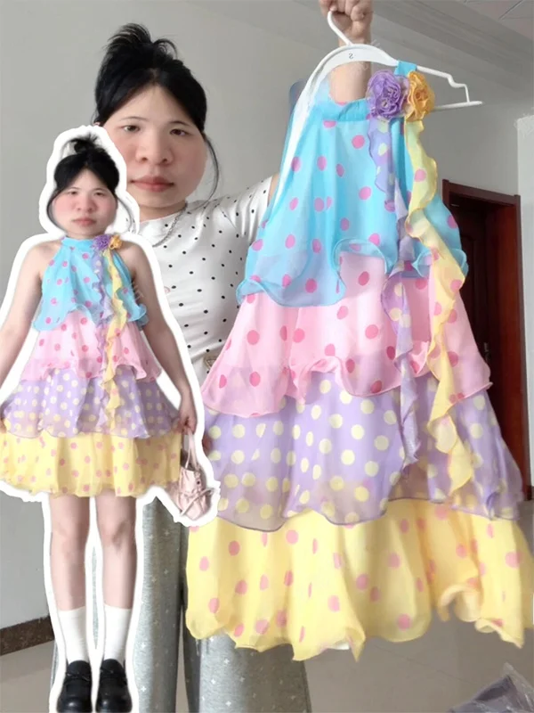 Stunning Summer New Loose Polka Dot Dress Beautiful Gradient Color Cake Skirt Style French Style High Waist Polyester Fiber
Stunning Summer New Loose Polka Dot Dress Beautiful Gradient Color Cake Skirt Style French Style High Waist Polyester Fiber