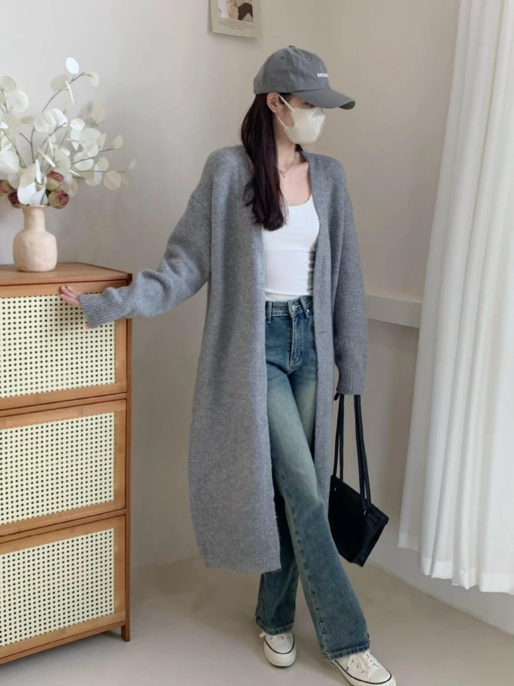 Camel Loose Knitted Cardigan Sweater Women's Sle Commute Simple Faion Autumn Winter V-ne Long Sve Mid-length Coat
Camel Loose Knitted Cardigan Sweater Women's Sle Commute Simple Faion Autumn Winter V-ne Long Sve Mid-length Coat