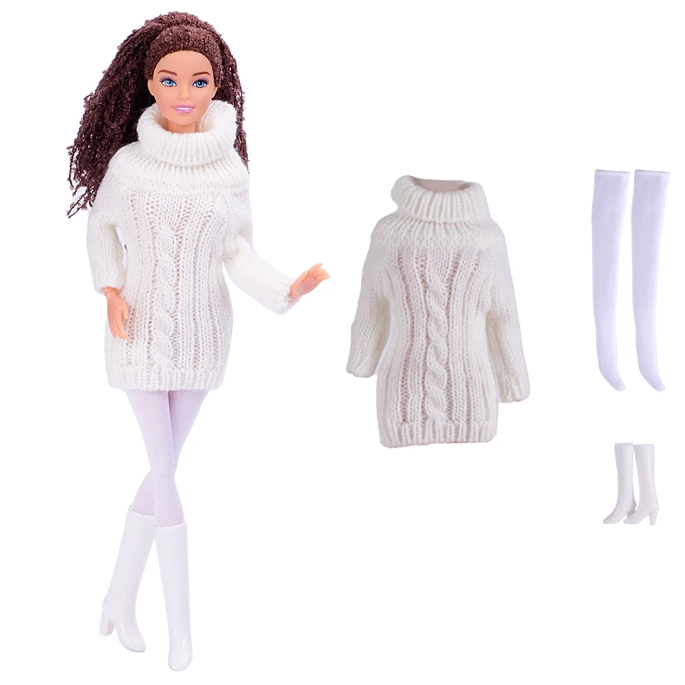 NK 1 Set Dolls Clothes Knit White Dress + Socks + Boots Clothes for 1/6 Doll Houses Doll Accessories Miniature kit for Doll
NK 1 Set Dolls Clothes Knit White Dress + Socks + Boots Clothes for 1/6 Doll Houses Doll Accessories Miniature kit for Doll