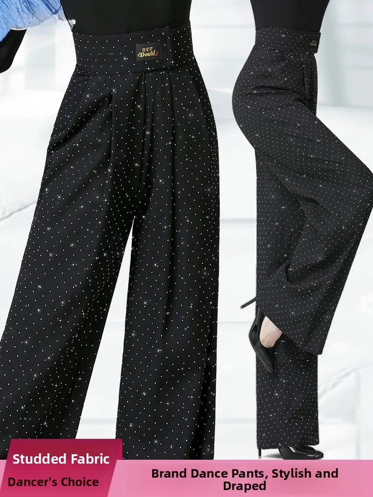 High Waist Latin Dance Pants Women's Dance Studio Dancing Pants Rhinestone Modern Dance Practice Trousers Ballroom Dancing
High Waist Latin Dance Pants Women's Dance Studio Dancing Pants Rhinestone Modern Dance Practice Trousers Ballroom Dancing