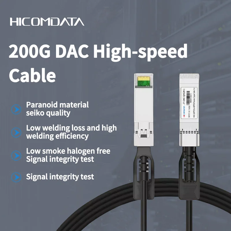 200G QSFP56 PAM4 DAC Cable 0.5/1/2/3m Passive Copper Twinax Direct Attach for Arista Cisco NVIDIA Mellanox Low Power 0.1W
200G QSFP56 PAM4 DAC Cable 0.5/1/2/3m Passive Copper Twinax Direct Attach for Arista Cisco NVIDIA Mellanox Low Power 0.1W