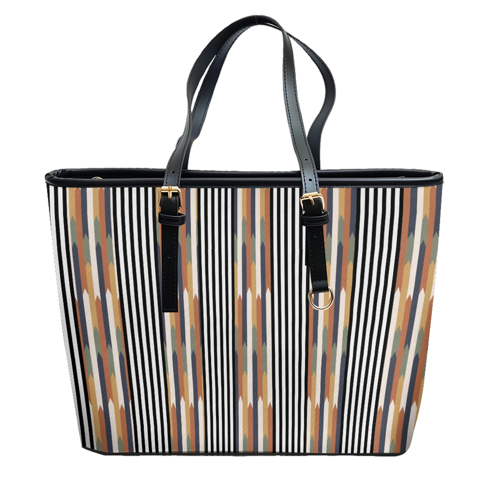 Multicolor Geometric Stripe Printed Oxford PVC Leather Shoulder Bag Zipper Lightweight Tote Daily Convertible Work Weekend Purse
Multicolor Geometric Stripe Printed Oxford PVC Leather Shoulder Bag Zipper Lightweight Tote Daily Convertible Work Weekend Purse