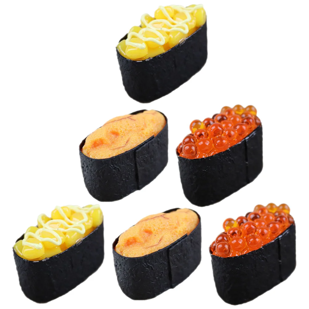 6 Pcs Fake Food Simulation Sushi Model Artificial Realistic Toy Decorate Onigiri Photography Props
6 Pcs Fake Food Simulation Sushi Model Artificial Realistic Toy Decorate Onigiri Photography Props