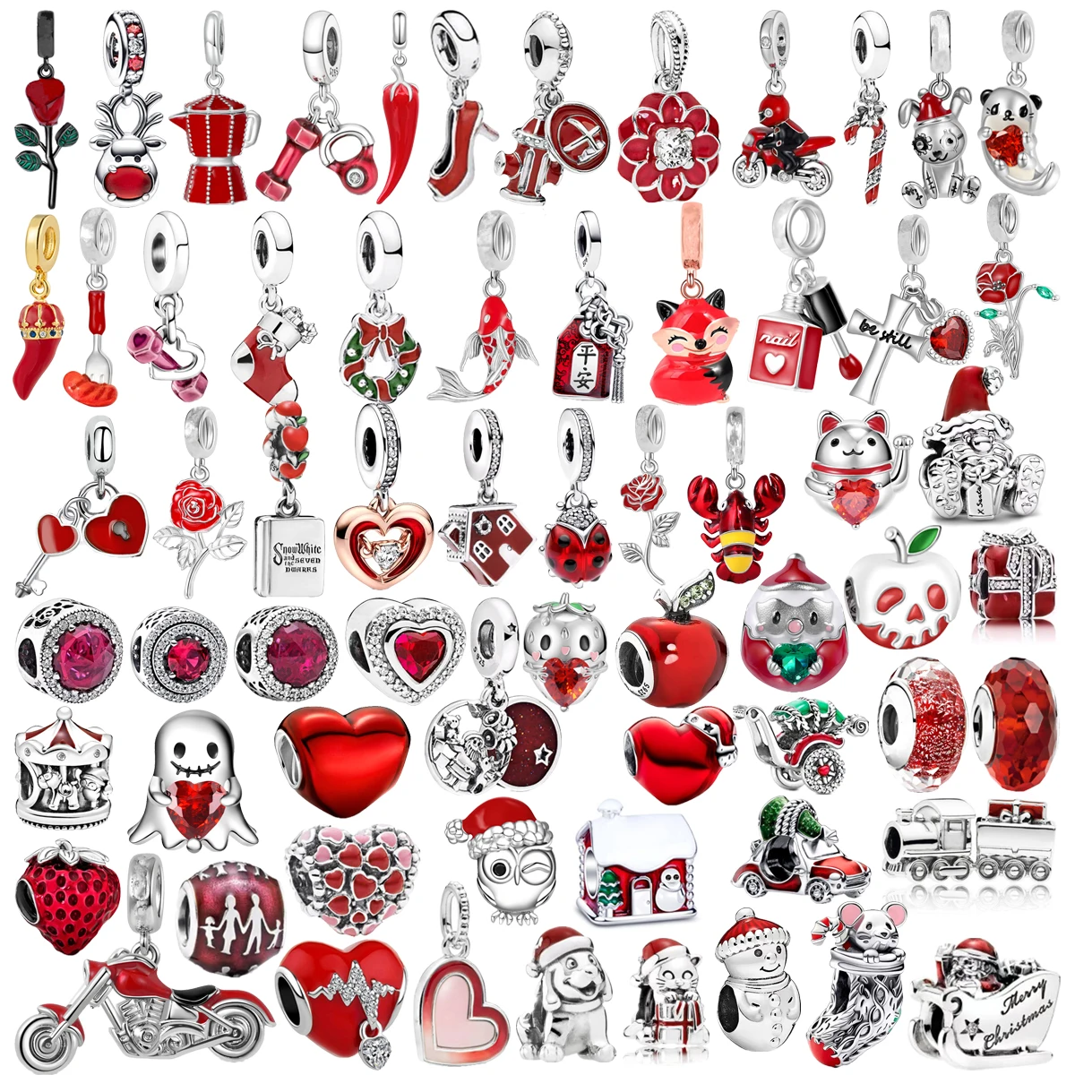 Hot Sale Red Series Strawberry Heart Christmas Pendant Charm Beads Fit Original 925 Sterling Silver Bracelet DIY Fashion Jewelry
Hot Sale Red Series Strawberry Heart Christmas Pendant Charm Beads Fit Original 925 Sterling Silver Bracelet DIY Fashion Jewelry