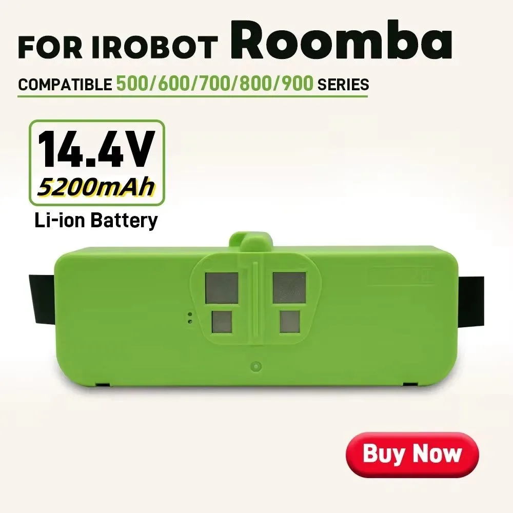 NEW 5200mAh Lithium Ion Battery For iRobot Roomba Cleaner 900 800 700 600 Series 960 980 981 965 895 695 692 690 680 675 890 860
NEW 5200mAh Lithium Ion Battery For iRobot Roomba Cleaner 900 800 700 600 Series 960 980 981 965 895 695 692 690 680 675 890 860