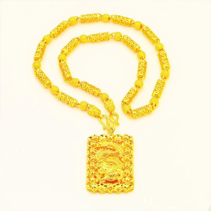 Bold Men's Hollow Dragon Head Necklace (24K AU999) - Micro-Carved Hollow Scales, Gradient Shiny Chain, Luxury Reception
Bold Men's Hollow Dragon Head Necklace (24K AU999) - Micro-Carved Hollow Scales, Gradient Shiny Chain, Luxury Reception