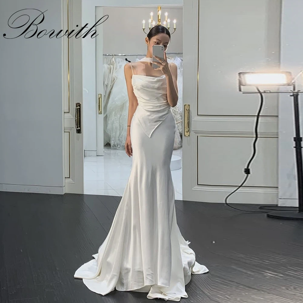 Bowith Spaghetti Straps Mermaid Wedding Dress Photo Shoot Elegant Floor-Length Prom Gown 웨딩드레스 Customized Evening Dresses
Bowith Spaghetti Straps Mermaid Wedding Dress Photo Shoot Elegant Floor-Length Prom Gown 웨딩드레스 Customized Evening Dresses