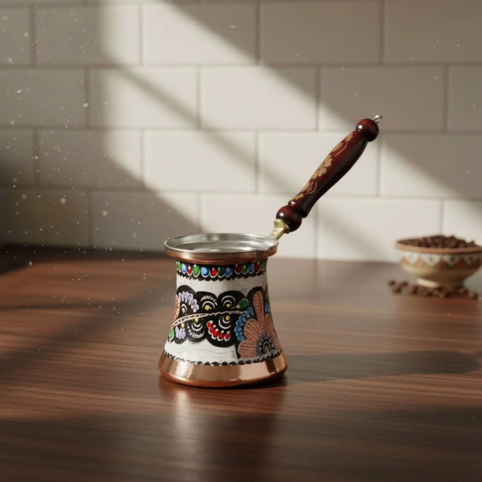 Turkish Coffee Pot Copper Cezve Engraved Enamel Ibrik Handmade Copper Cezve for Collectors, Home Decor, Gifting
Turkish Coffee Pot Copper Cezve Engraved Enamel Ibrik Handmade Copper Cezve for Collectors, Home Decor, Gifting