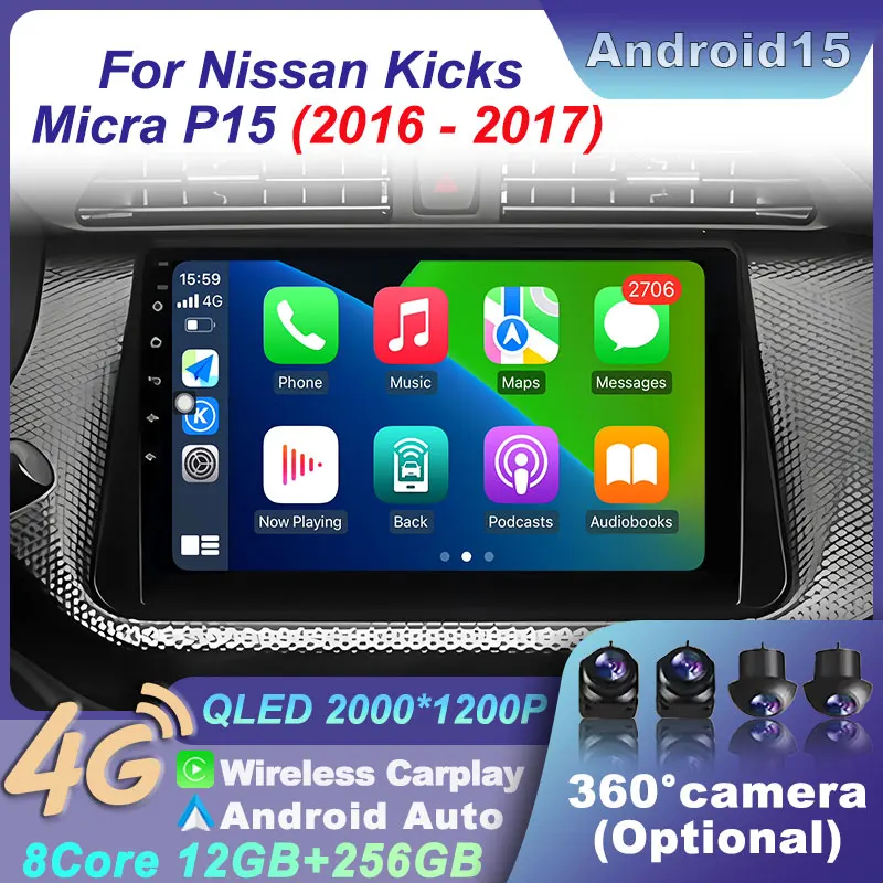 Navigation Stereo Radio 4G Multimedia Android 15 Car BT GPS Autoradio Carplay Camera Screen For Nissan Kicks Micra P15 2016-2017
Navigation Stereo Radio 4G Multimedia Android 15 Car BT GPS Autoradio Carplay Camera Screen For Nissan Kicks Micra P15 2016-2017