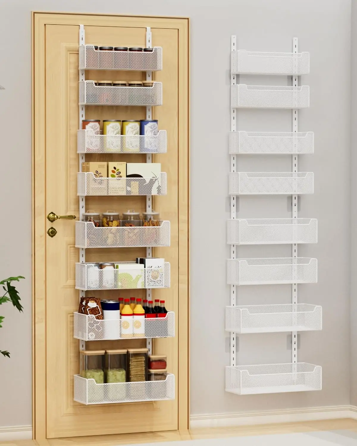 8-Tier Over Door Organizer with Enclosed Mesh Baskets, Heavy-Duty Metal Hanging Rack for Kitchen Pantry Laundry Room, Wall Mount
8-Tier Over Door Organizer with Enclosed Mesh Baskets, Heavy-Duty Metal Hanging Rack for Kitchen Pantry Laundry Room, Wall Mount