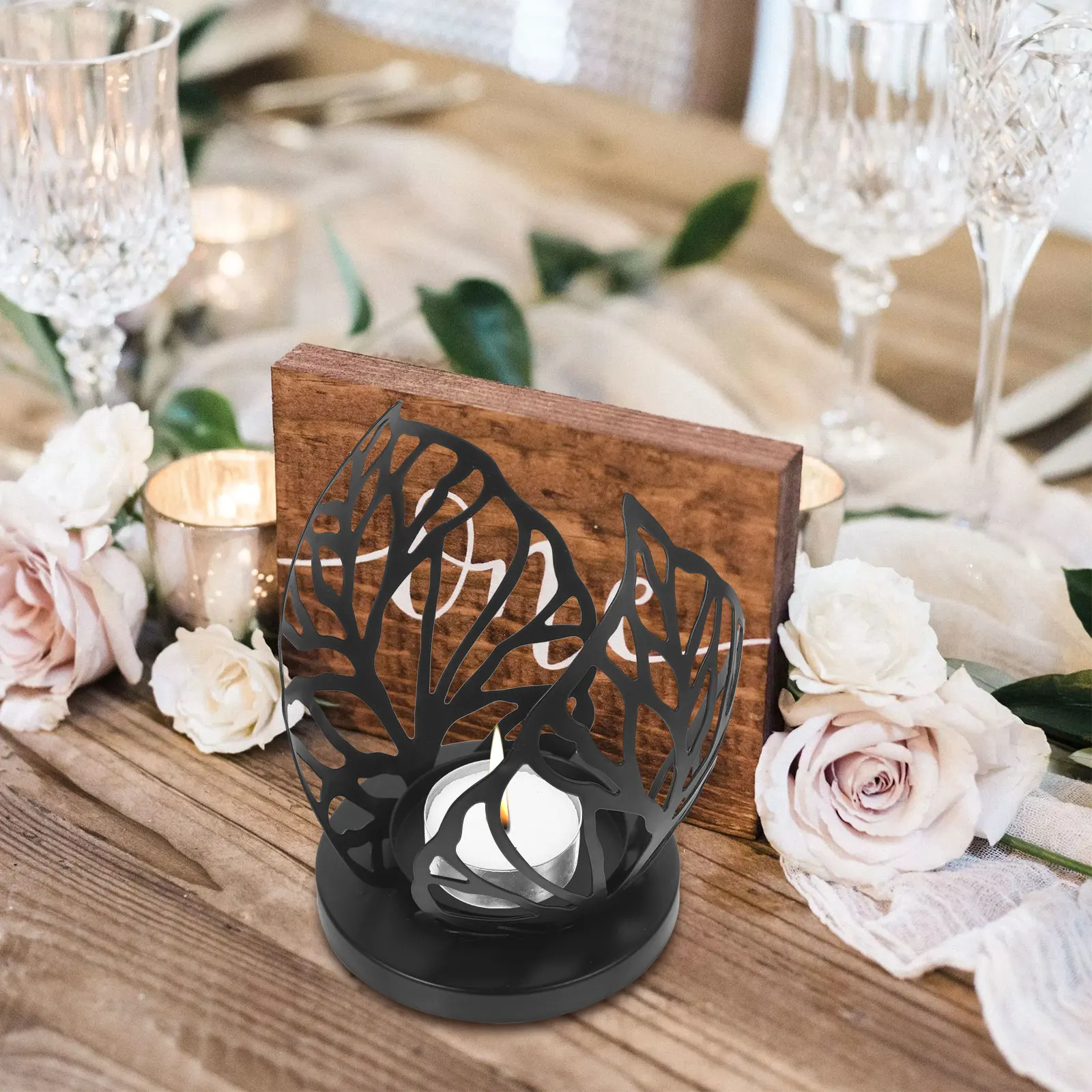 2 Pcs Creative Candlestick Metal Rotary Tealight Holders Iron Luxury Tabletop Candlesticks Black Candler Arrangement Desktop
2 Pcs Creative Candlestick Metal Rotary Tealight Holders Iron Luxury Tabletop Candlesticks Black Candler Arrangement Desktop