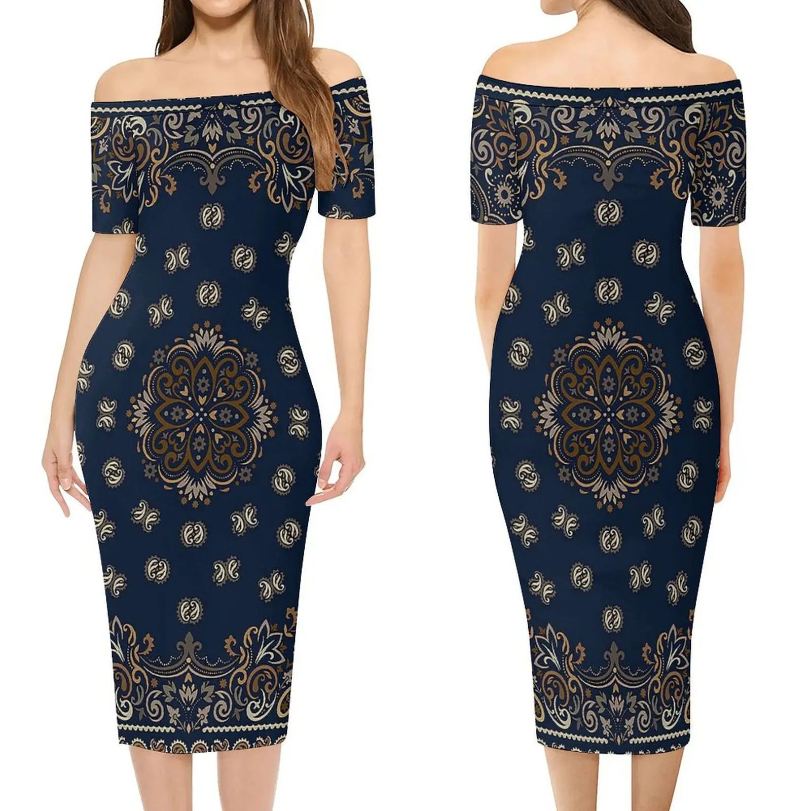 Temperament One-Shoulder Women'S Dress Slim Elegant Maxi Skirt Custom Bandana Pattern Color Print Summer Short Sleeve 2024
Temperament One-Shoulder Women'S Dress Slim Elegant Maxi Skirt Custom Bandana Pattern Color Print Summer Short Sleeve 2024