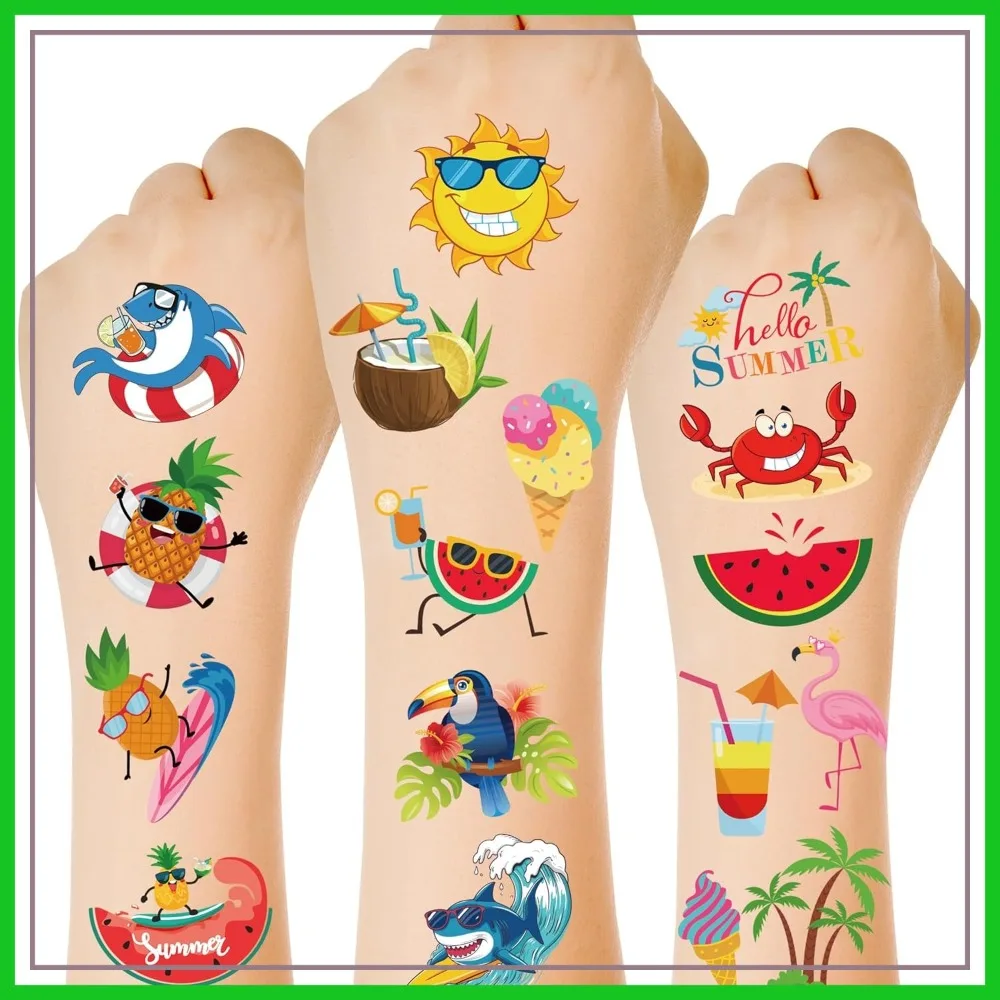 150 PCS Summer Temporary Tattoos, 6 Sheets Waterproof Fake Tattoos with Tropical Fruits Flamingos Hello Summer for Adults Pool Party, Hawaiian Stickers for Luau Party Favors
150 PCS Summer Temporary Tattoos, 6 Sheets Waterproof Fake Tattoos with Tropical Fruits Flamingos Hello Summer for Adults Pool Party, Hawaiian Stickers for Luau Party Favors