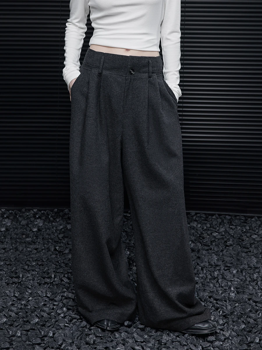 Faionable Loose Wide Leg Pants Women's Deep ey Street Sle l Waist Button Closure Polyester Wool Viscose Spandex B...
Faionable Loose Wide Leg Pants Women's Deep ey Street Sle l Waist Button Closure Polyester Wool Viscose Spandex B...