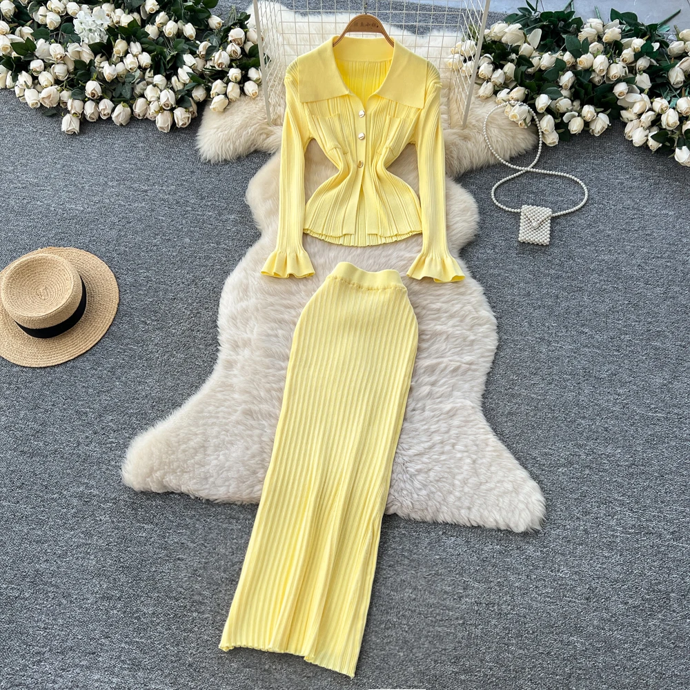 Vintage Elegant long sleeve Pockets split korean Fashion women clothing autumn dresses Two Piece Set
Vintage Elegant long sleeve Pockets split korean Fashion women clothing autumn dresses Two Piece Set