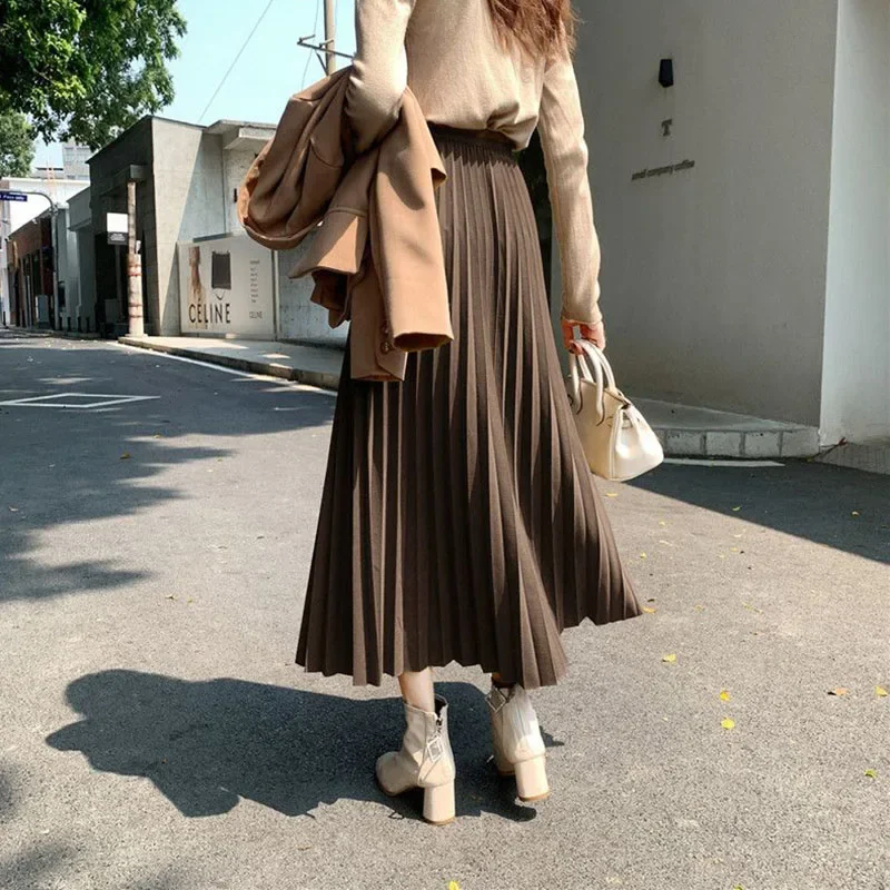Xpqbb Elegant Chic Pleated Skirts for Women Autumn Winter Vintage All-Match A-Line Skirt Woman Streetwear High Waist Long Skirts
Xpqbb Elegant Chic Pleated Skirts for Women Autumn Winter Vintage All-Match A-Line Skirt Woman Streetwear High Waist Long Skirts