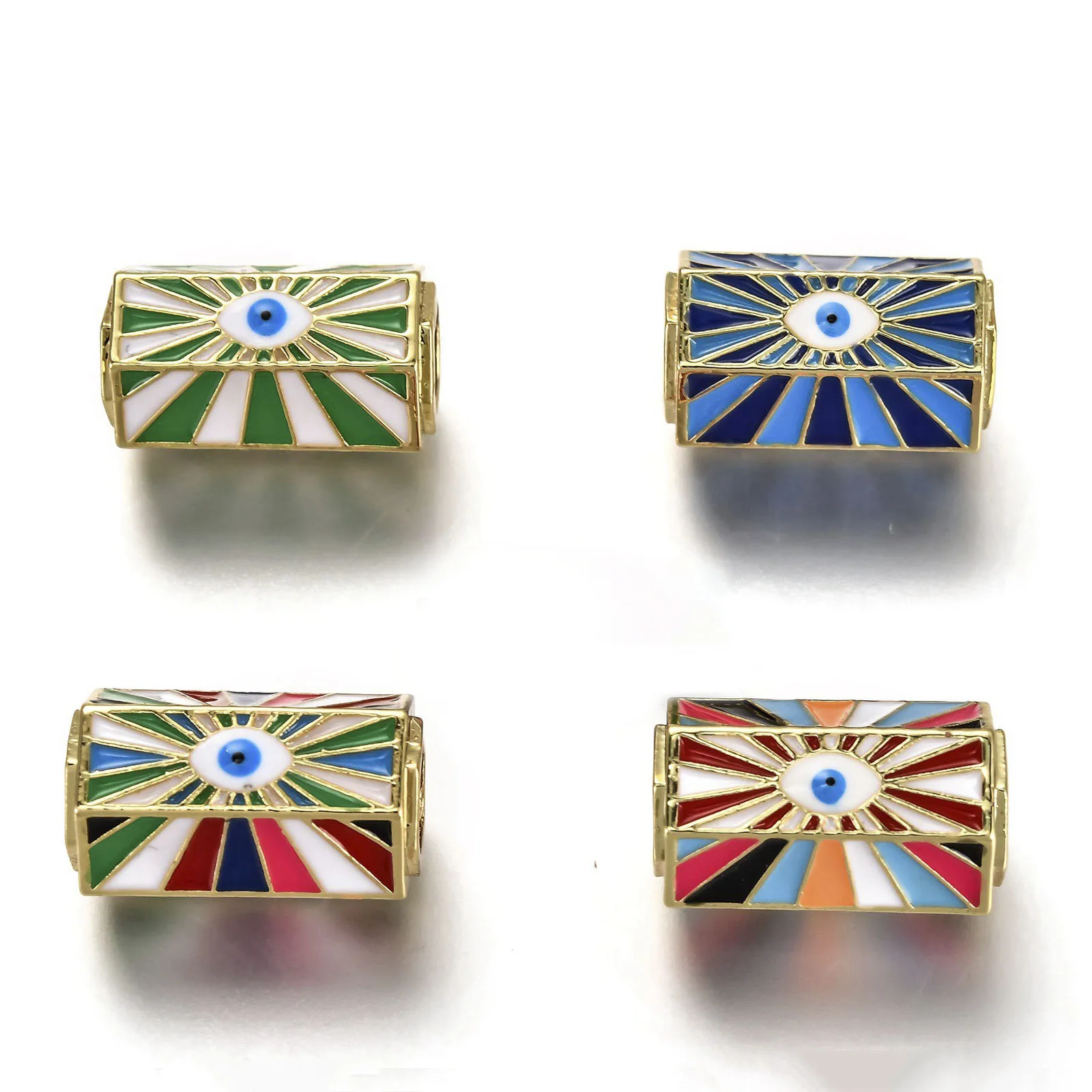5pcs Metal Brass Enamel Pendant Real 18K Gold Plated Hexagon & Evil Eye Charms for DIY Jewelry Pendants Making Large Hole
5pcs Metal Brass Enamel Pendant Real 18K Gold Plated Hexagon & Evil Eye Charms for DIY Jewelry Pendants Making Large Hole