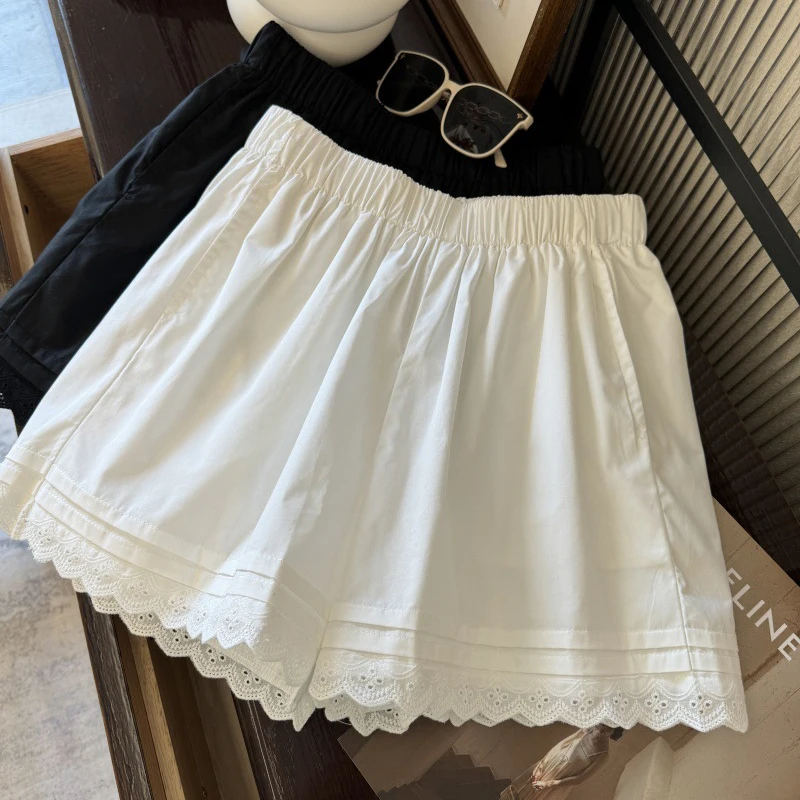 White Lace Patchwork Shorts for Women Summer Loose Casual Bloomer Shorts High Waist All-Match Female Wide Leg Shorts New
White Lace Patchwork Shorts for Women Summer Loose Casual Bloomer Shorts High Waist All-Match Female Wide Leg Shorts New