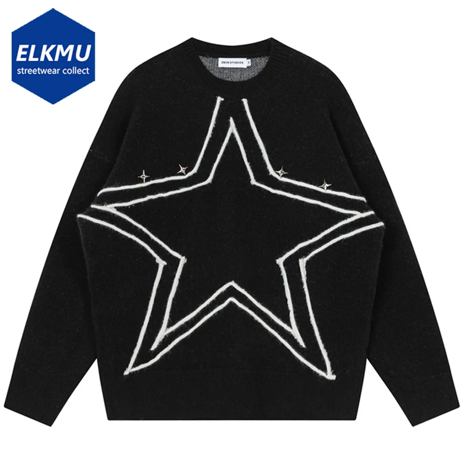 Star Sweaters Men Harajuku Hip Hop Oversized Sweater Rivet Black Loose Casual Pullover Knitted Jumper 2024
Star Sweaters Men Harajuku Hip Hop Oversized Sweater Rivet Black Loose Casual Pullover Knitted Jumper 2024