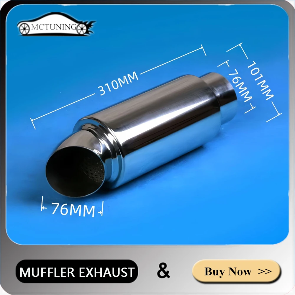 Stainless Steel Side Exit Exhaust Resonators,Remote Control Valve, Adjustable Sound Resonator Car Modification ID 51/63/76MM
Stainless Steel Side Exit Exhaust Resonators,Remote Control Valve, Adjustable Sound Resonator Car Modification ID 51/63/76MM