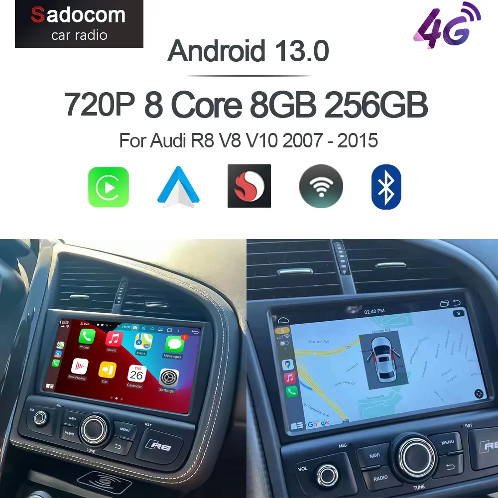 720P Qualcomm Carplay Car Player Android 13.0 8Core 4G+64G Radio GPS Wifi multimedia navigation For Audi R8 V8 V10 2007 - 2015
720P Qualcomm Carplay Car Player Android 13.0 8Core 4G+64G Radio GPS Wifi multimedia navigation For Audi R8 V8 V10 2007 - 2015