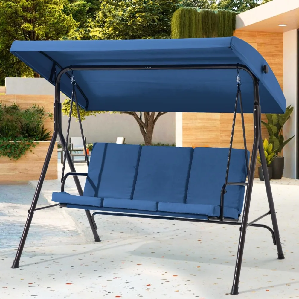3 Seat Patio Swing, Outdoor Swing with Removable Cushions, Porch Swing with Adjustable Canopy for Backyard, Porch,, Custom
3 Seat Patio Swing, Outdoor Swing with Removable Cushions, Porch Swing with Adjustable Canopy for Backyard, Porch,, Custom