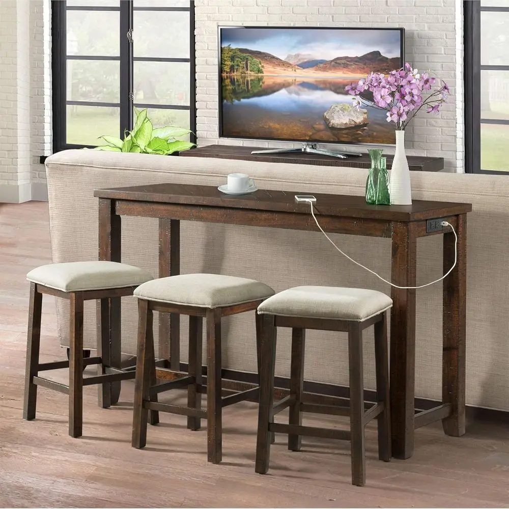 urnishings Multipose Home Kitchen Dining Nook Bar Living Room Soa Table Set with 3 Upholstered Stools, Chairs (Walnut inish)
urnishings Multipose Home Kitchen Dining Nook Bar Living Room Soa Table Set with 3 Upholstered Stools, Chairs (Walnut inish)