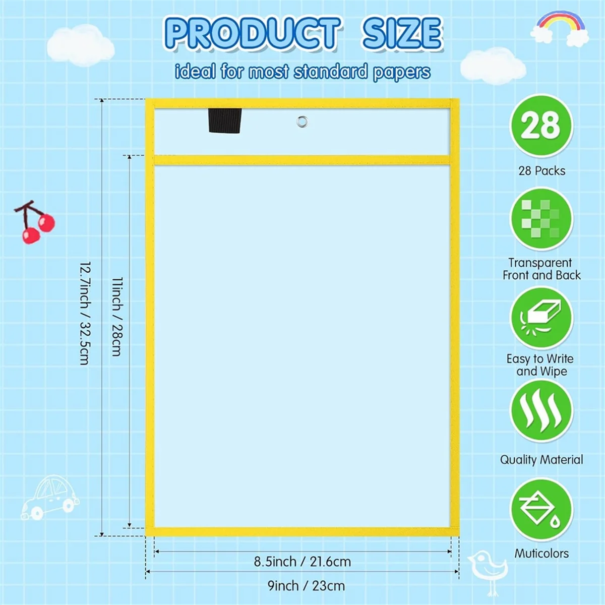 28Piece Work Note Holder Reusable Note Holder Pocket Plastic File Bag Dry Erase Sleeve for Teacher Office Organization B
28Piece Work Note Holder Reusable Note Holder Pocket Plastic File Bag Dry Erase Sleeve for Teacher Office Organization B