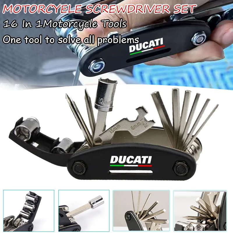 Conbination Tool Fit For Ducati Scrambler 800 Monster 821 Diavel Desertx Multistrada 950 1100 Accessories Repair Screwdriver Set
Conbination Tool Fit For Ducati Scrambler 800 Monster 821 Diavel Desertx Multistrada 950 1100 Accessories Repair Screwdriver Set