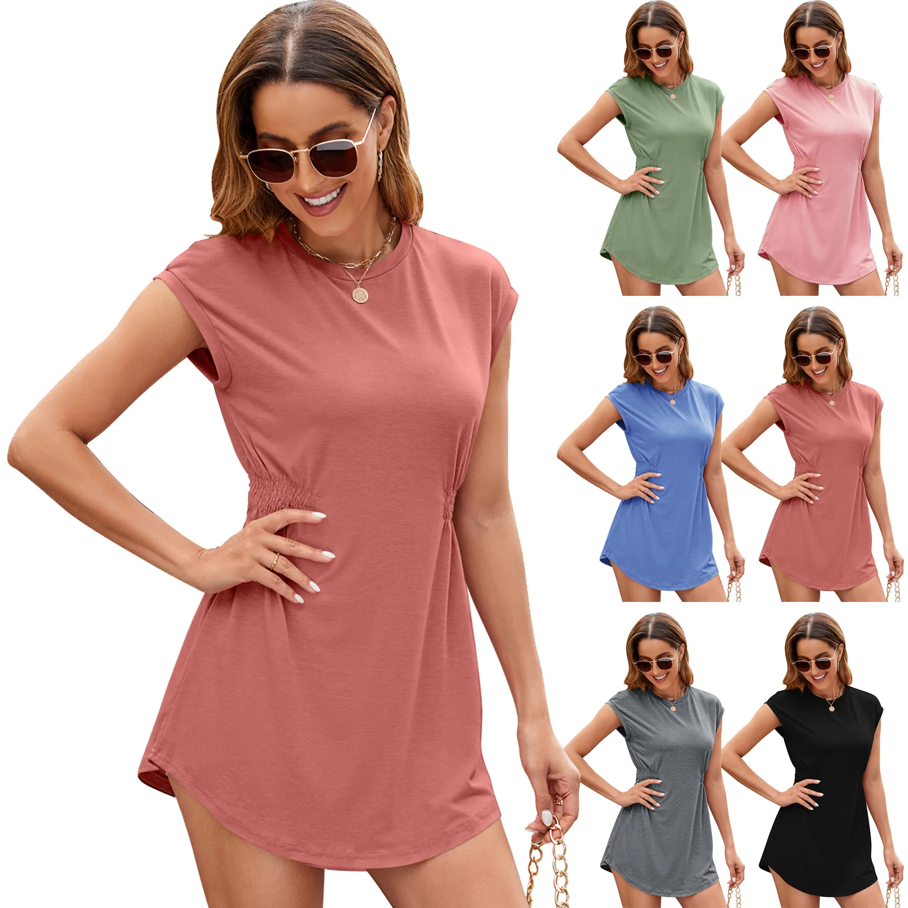2024 New Women's Dress Solid Color Hooded Round Neck Short Dress Female Elastic Waist Mini Dress Pure Women's Summer Dress
2024 New Women's Dress Solid Color Hooded Round Neck Short Dress Female Elastic Waist Mini Dress Pure Women's Summer Dress