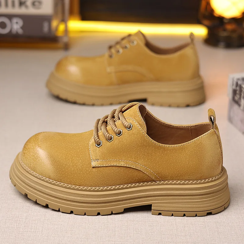 Men's Retro British Suede Leather Breathable Work Shoes Thick Sole Lace Up Non-slip Casual Derby Shoes Quality Platform Shoes
Men's Retro British Suede Leather Breathable Work Shoes Thick Sole Lace Up Non-slip Casual Derby Shoes Quality Platform Shoes