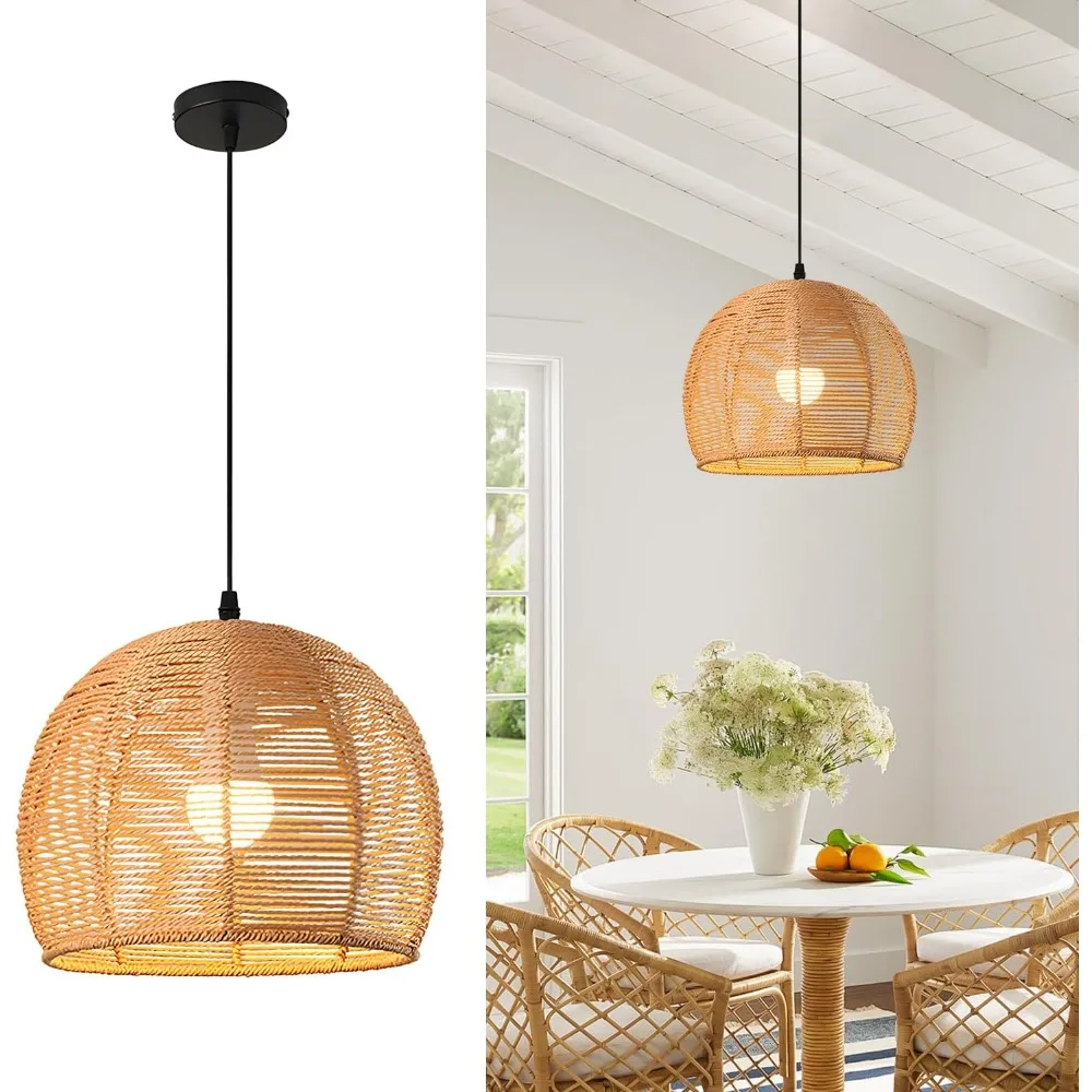 JOYINLED Rattan Farmhouse Pendant Light Boho Chandelier Hand Woven Wicker Hanging Light Fixtures for Hallway Bedroom Living Room
JOYINLED Rattan Farmhouse Pendant Light Boho Chandelier Hand Woven Wicker Hanging Light Fixtures for Hallway Bedroom Living Room