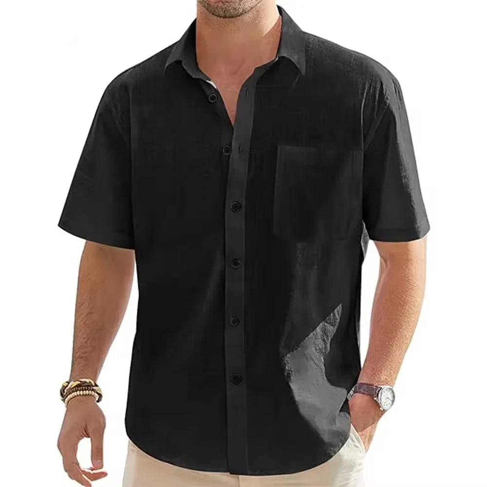 T577 Linen Hot Sale Men Short-Sleeved Shirts Summer Solid Color Stand-Up Collar Casual Beach Style Plus Size
T577 Linen Hot Sale Men Short-Sleeved Shirts Summer Solid Color Stand-Up Collar Casual Beach Style Plus Size