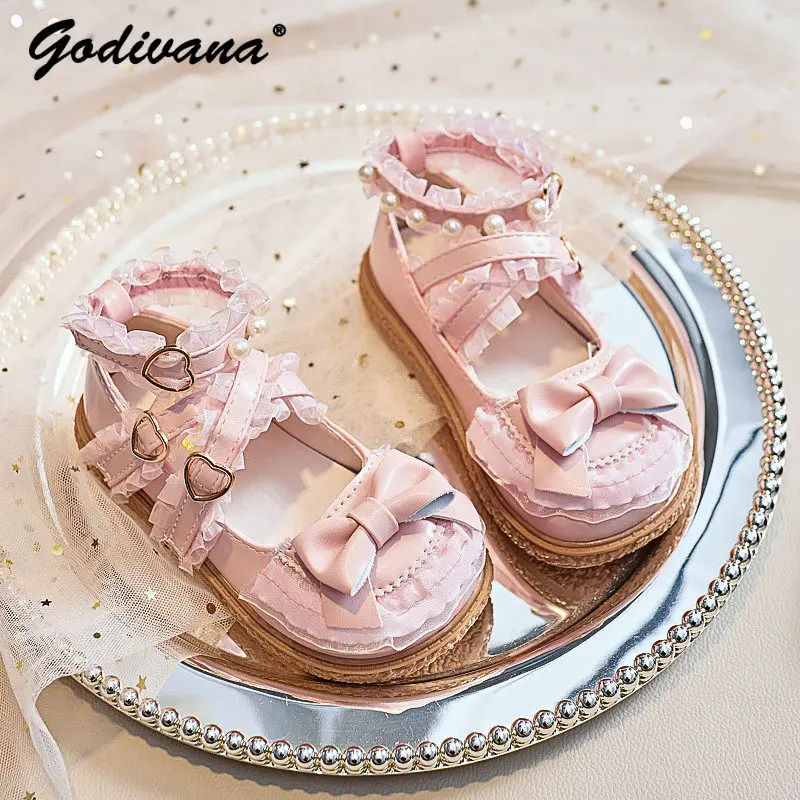 Sweet Baby Girls Leather Lolita Shoes New Spring and Autumn 2026 Kids Cute Bow Lace Trim Pearl Soft Sole Flats Princess Shoes
Sweet Baby Girls Leather Lolita Shoes New Spring and Autumn 2026 Kids Cute Bow Lace Trim Pearl Soft Sole Flats Princess Shoes