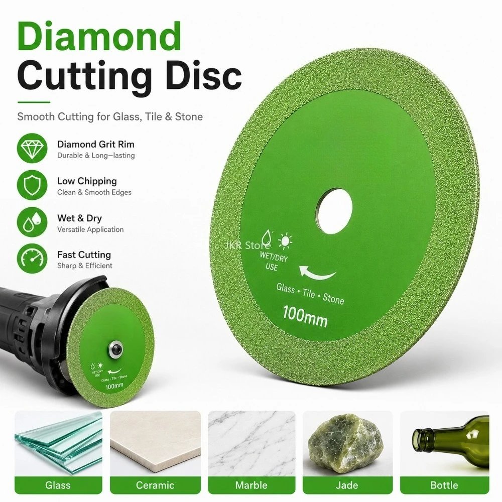 Diamond Grinding Wheel 100mm Glass Cutting Disc Wear Resistant Saw Blade for Ceramic Marble Crystal Jade Bottle Work
Diamond Grinding Wheel 100mm Glass Cutting Disc Wear Resistant Saw Blade for Ceramic Marble Crystal Jade Bottle Work